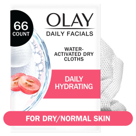 Olay Daily Facials Hydrating Cleansing Cloths, Fragrance-Free, 66 Count