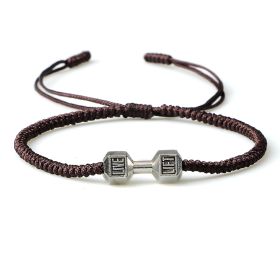 Originality Woven Dumbbell Alloy Bracelet (Option: Brown silver)