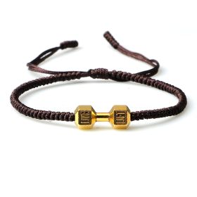 Originality Woven Dumbbell Alloy Bracelet (Option: Brown gold)