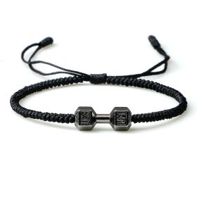 Originality Woven Dumbbell Alloy Bracelet (Option: Black gun black)