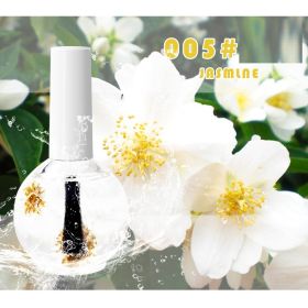 Nail Beauty Dried Flowers Nutrition Nail Treatment Oil Anti-agnail Nail Edge Moisturizing Nail Base Coat Natural Dried Flower Nutrient Solution (Option: 005 Jasmine-15ML)