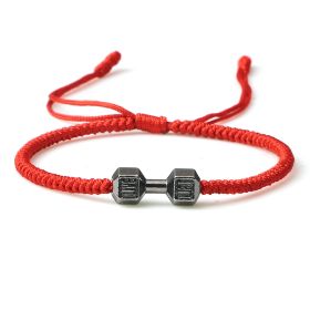 Originality Woven Dumbbell Alloy Bracelet (Option: Red gun black)