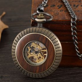 Large Flip Mechanical Pocket Watch Roman Carved Hollow Classic Mechanical Watch Pocket Watch (Color: Pm053 Aperture)