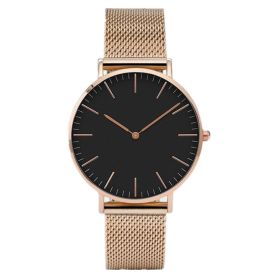 Luxury Rose Gold Watch Women Bracelet Watches Top Brand Ladies Casual Quartz Watch Steel Women's Wristwatch Montre Femme Relogio (Color: Rose Gold Black)