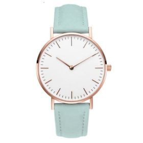 Luxury Rose Gold Watch Women Bracelet Watches Top Brand Ladies Casual Quartz Watch Steel Women's Wristwatch Montre Femme Relogio (Color: Leather Green)