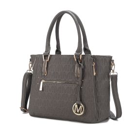 MKF Collection Cairo M Signature Satchel Handbag by Mia k (Color: Grey)