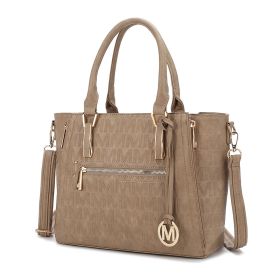 MKF Collection Cairo M Signature Satchel Handbag by Mia k (Color: Taupe)