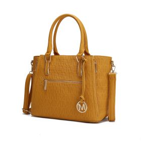 MKF Collection Cairo M Signature Satchel Handbag by Mia k (Color: Mustard)