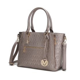 MKF Collection Cairo M Signature Satchel Handbag by Mia k (Color: Pewter)