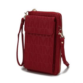 MKF Collection Caddy Vegan Leather Women Phone Wallet Crossbody by Mia k (Color: Red)