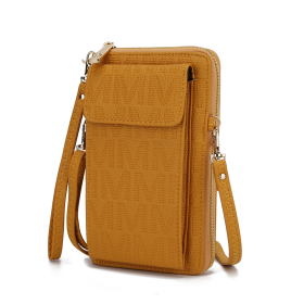 MKF Collection Caddy Vegan Leather Women Phone Wallet Crossbody by Mia k (Color: Mustard)