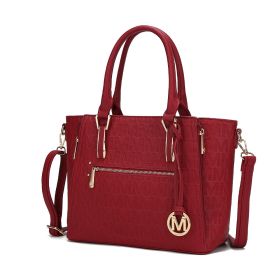 MKF Collection Cairo M Signature Satchel Handbag by Mia k (Color: Red)