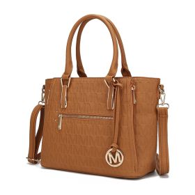 MKF Collection Cairo M Signature Satchel Handbag by Mia k (Color: Tan)