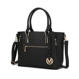 MKF Collection Cairo M Signature Satchel Handbag by Mia k (Color: Black)