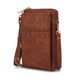 MKF Collection Caddy Vegan Leather Women Phone Wallet Crossbody by Mia k (Color: Camel)