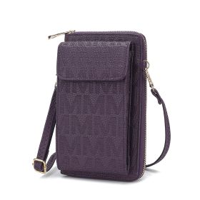 MKF Collection Caddy Vegan Leather Women Phone Wallet Crossbody by Mia k (Color: Purple)