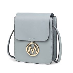 MKF Collection Skylar Messenger Handabag Vegan Leather Womens by Mia K (Color: Denim)