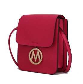 MKF Collection Skylar Messenger Handabag Vegan Leather Womens by Mia K (Color: Fuschia)