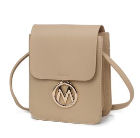 MKF Collection Skylar Messenger Handabag Vegan Leather Womens by Mia K (Color: Taupe)