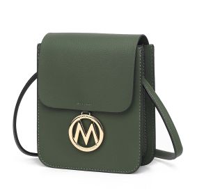 MKF Collection Skylar Messenger Handabag Vegan Leather Womens by Mia K (Color: Olive)