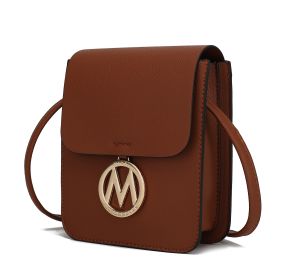 MKF Collection Skylar Messenger Handabag Vegan Leather Womens by Mia K (Color: Cognac)