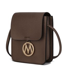 MKF Collection Skylar Messenger Handabag Vegan Leather Womens by Mia K (Color: Bronze)