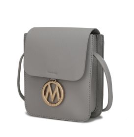 MKF Collection Skylar Messenger Handabag Vegan Leather Womens by Mia K (Color: Stone Gray)