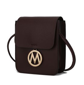 MKF Collection Skylar Messenger Handabag Vegan Leather Womens by Mia K (Color: Chocolate Brown)