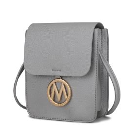 MKF Collection Skylar Messenger Handabag Vegan Leather Womens by Mia K (Color: Metalic Silver)