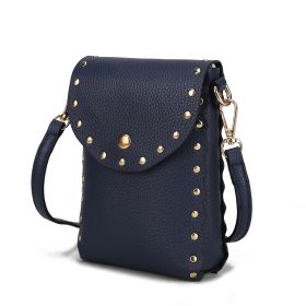 Filomena Vegan Leather Women Crossbody Bag (Color: Navy)