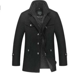 New Winter Wool Coat Slim Fit Jackets Mens Casual (size: 5XL)