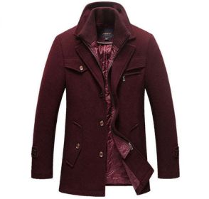 New Winter Wool Coat Slim Fit Jackets Mens Casual (size: M)