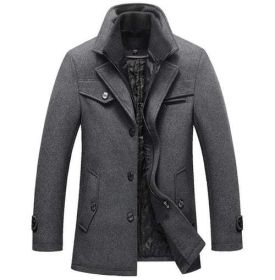 New Winter Wool Coat Slim Fit Jackets Mens Casual (size: XXXL)