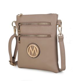 MKF Collection Medina Crossbody Handbag by Mia K (Color: Taupe)