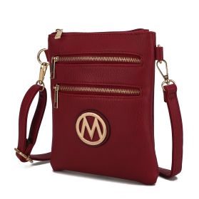 MKF Collection Medina Crossbody Handbag by Mia K (Color: Wine)