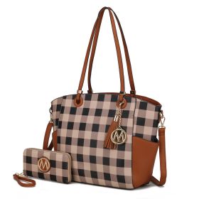 MKF Collection Karlie Tote Handbag with Wallet by Mia K (Color: Cognac Brown)