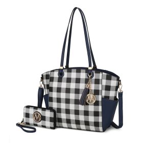 MKF Collection Karlie Tote Handbag with Wallet by Mia K (Color: Navy)