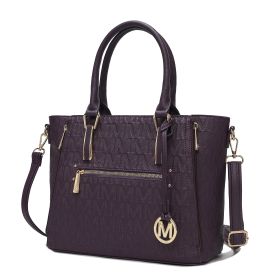 MKF Collection Cairo M Signature Satchel Handbag by Mia k (Color: Purple)