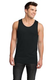 District Young Mens Cotton Ringer Tank DT1500 (Color: Black/Black)