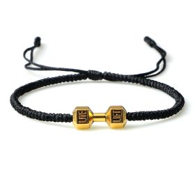 Originality Woven Dumbbell Alloy Bracelet (Option: Black gold)