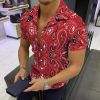 2022 Men's Summer Lapel T-Shirt Shirts Hawaiian Short Sleeve Shirts short sleeve