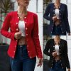 European and American women's fashion long-sleeved solid color double-breasted small blazer