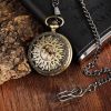 Vintage Men's And Women's Engraved Hollow Automatic Mechanical Pocket Watch