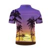 Summer Hot Sale Hawaiian Men's Shirt Purple Landscape 3D Digital Printing