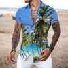 2022 new European and American men's shirts 3D digital printing shirts