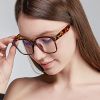 Fashion Square Glasses Frame Women Men Anti Blue Light Oversized Eyewear Optical Spectacle Goggles Leopard Eyeglass