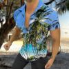 2022 new European and American men's shirts 3D digital printing shirts