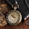 Vintage Men's And Women's Engraved Hollow Automatic Mechanical Pocket Watch